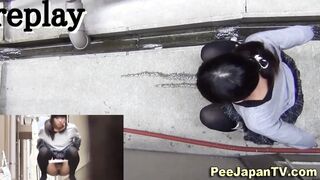 Asians babes publicly pee
