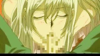 Hentai guy with girl costume gets hard play