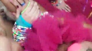 Horny College Raver Girls Rub Their Pussies Together