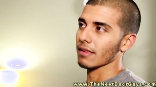 Gay latino stud blowing cock