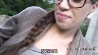 Beautiful amateur fucks outdoor for cash