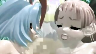 3D anime sucking shemale dick in the outdoor