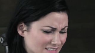 Nasty sub gets tits and pussy punished