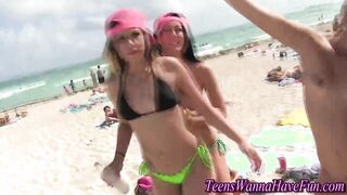 Amateur beach teens flash