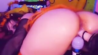 Sexy teen doggystyle hitachi and fuck machine