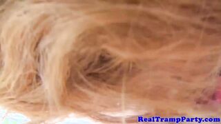 Carwash orgy outdoor witn bikini amateurs in POV