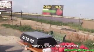 Real pulled redhead shirtless at highway