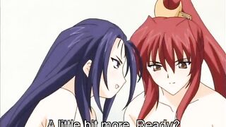 Three naked hentai girls with strap on dildo