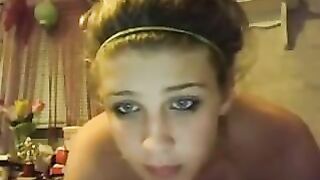 Sexy Busty perky tit Teen Blonde Masturbates