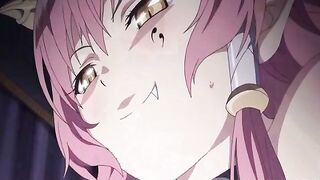 Busty hentai gets squeezing her bigboobs and riding cock