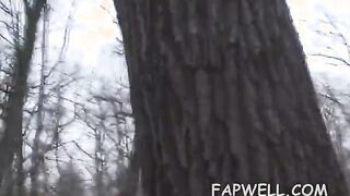 Hot blonde sucks dick outdoors in public