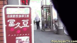 Sporty asian teen piss