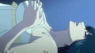 Busty hentai Japanese riding cock and cumface