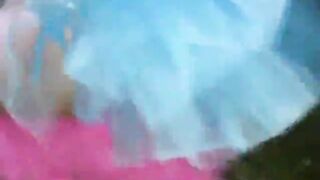 Teen girl gives blowjob at a rave