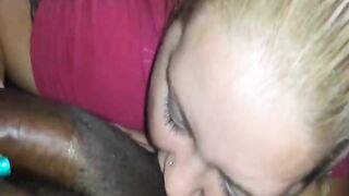BBW Blonde Sucks BBC