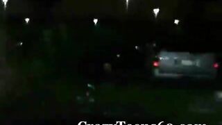 Teen girl sucks and fucks at a rave