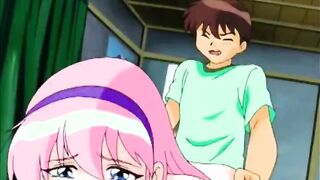 Busty hentai sucking and riding bigcock