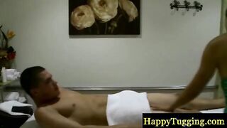Real asian masseuse makes dude horny