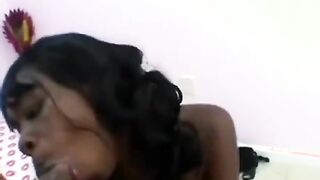 Filthy pregnant ebony devours huge chocolate schlong