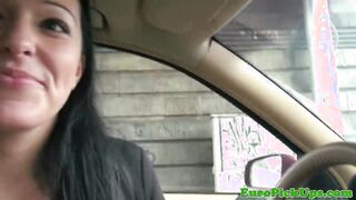 Picked up amateur taxi slut blows dude