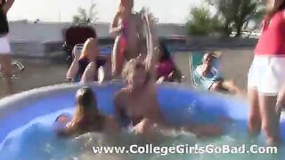 Teen lesbians licking pussy in public