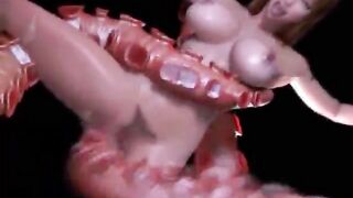 Alien and Tentacles Fuck 3d Girl!