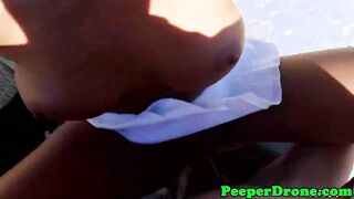 Jeep sex filmed by drone