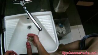Pulled euro amateur teen fucked in public restroom