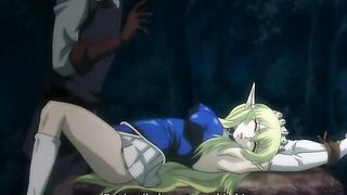 Busty anime Elf caught and poked by shemale hentai