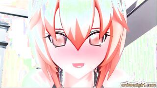 Two shemales 3D anime anal fucked