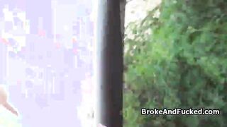 Broke titty teen banged for money
