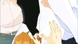 Bondage Japanese housewife hentai dildoed ass and pussy in the public show