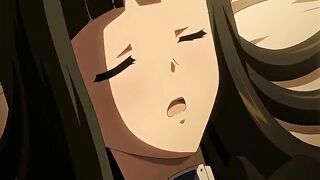 Busty hentai coed hot poking in the dark night