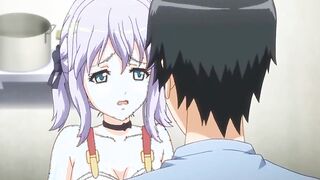 Japanese hentai cutie hot poking in the kitchen