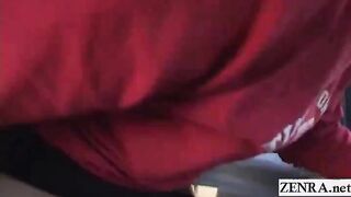 Subtitled Japanese public femdom cross dressing man