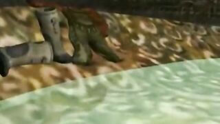 Elf hentai kissing and lesbian sex