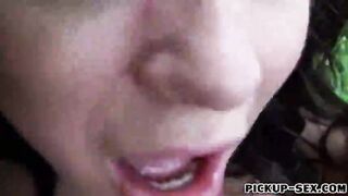 Amateur Czech girl Aurelly Rebel fucked outdoors for cash