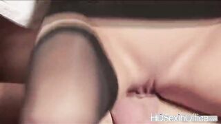 Sexy hot secretary Alexa Tomas gets her pussy banged in her boss table
