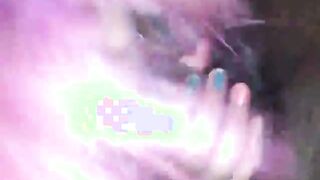 Pinky haired emo blowing black cock for the first time