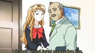 Japanese anime sucking her master cock