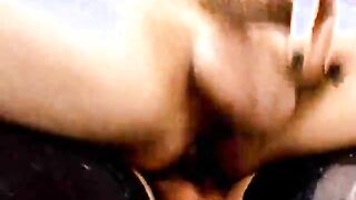 Cute and trashy tranny girl Rubia screwing her handsome boyfriend's butt in doggy position