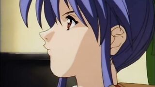 Roped anime coed gets ass injection