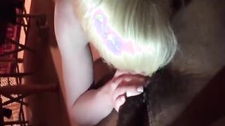 Slut wife eating black cum