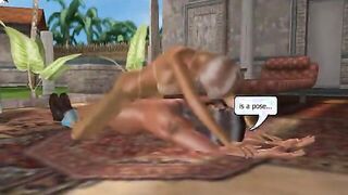 Blowjob outdoors by the pool