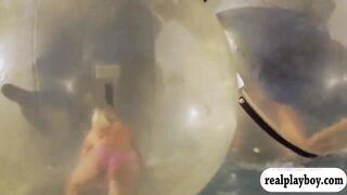 Curvy badass babes water surfing and skydiving in Hawaii