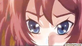 Swimsuit anime cutie strapon fucked
