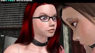 3d Rough lesbian sex