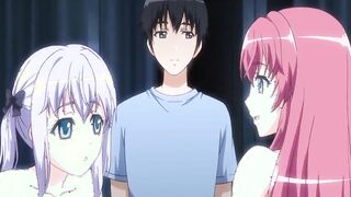 Busty anime coed gets phone callled while fucking in the library room