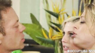 Stepsisterss Zoey and Christie share my cock