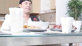 Daughter Catches Stepmom Sucking Her BF Under the Table